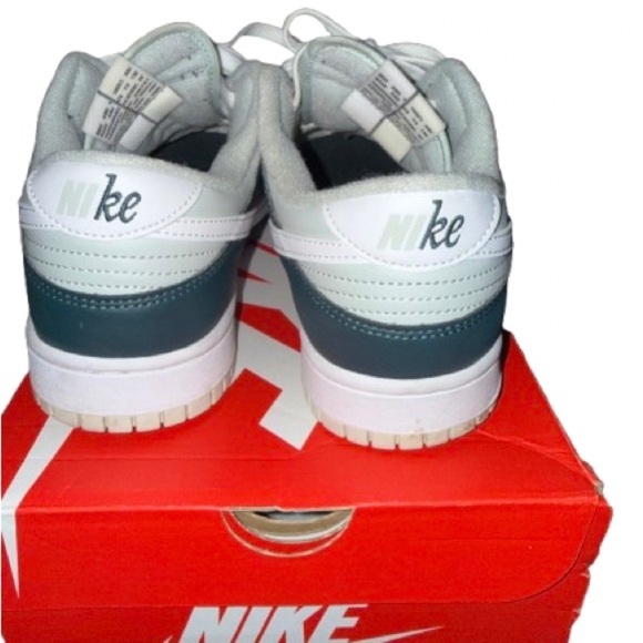 Nike Dunk Low in Dark Teal and White - Picture 4 of 5